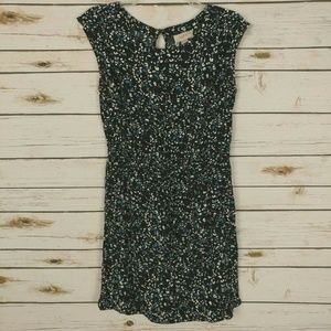 LOFT  Printed Dress Cap Sleeve Rayon Size Small